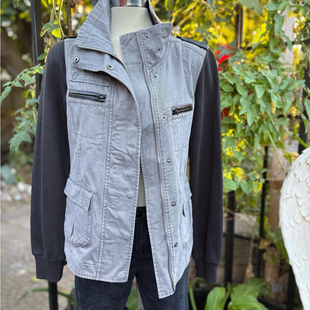 La Hearts Military Style grey and Black Jacket Size S